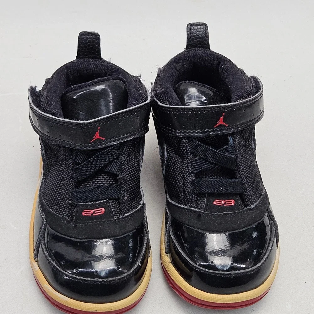 Jordan Team Reign Black Red Patent Leather Toddler Sneakers 8C 364696-061